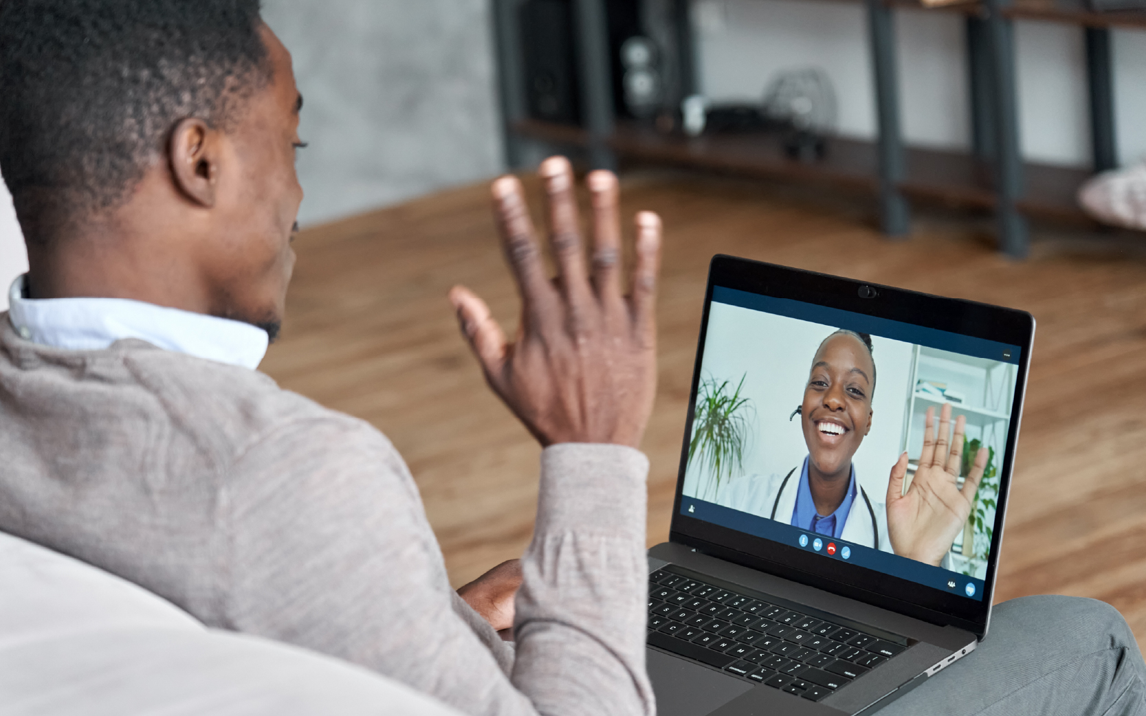 patient using in a telehealth appointment