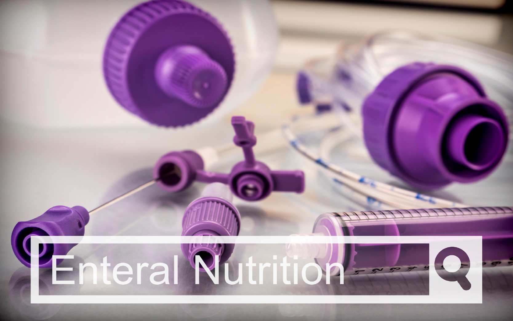 Enteral Nutrition supplies with overlay of search bar with enteral nutrition