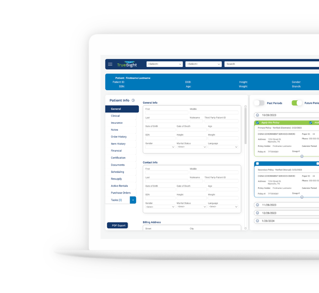 Laptop with TrueSight Software preview