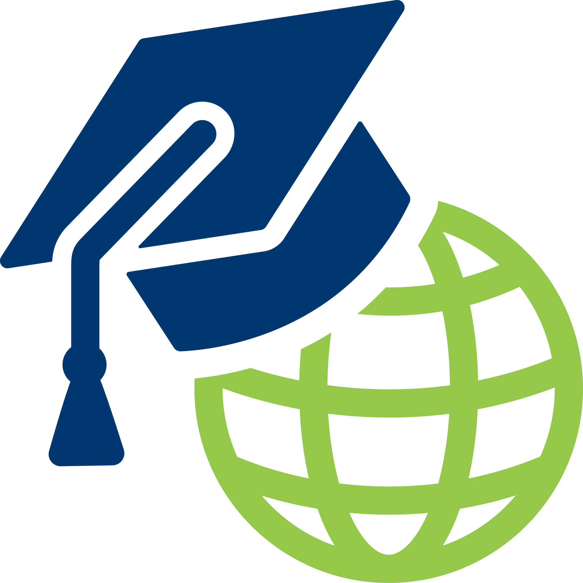 guidance icon interwebs with graduations cap