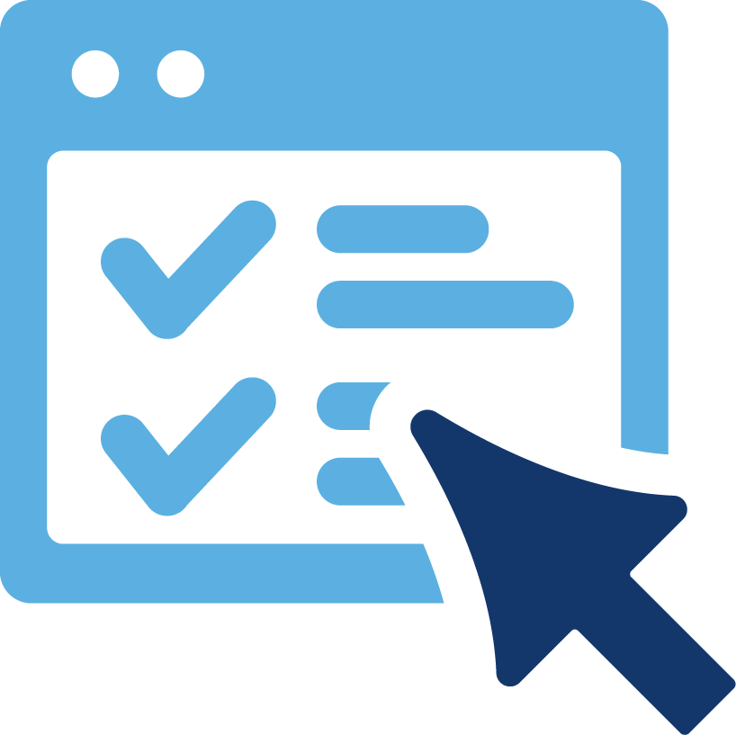 blue and green arrows and checkmark logo