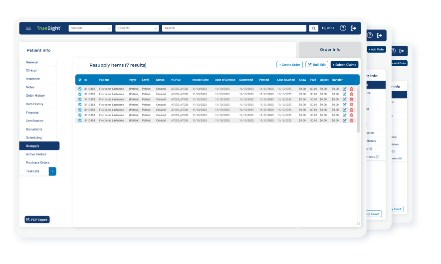 stacked screenshots of truesight software