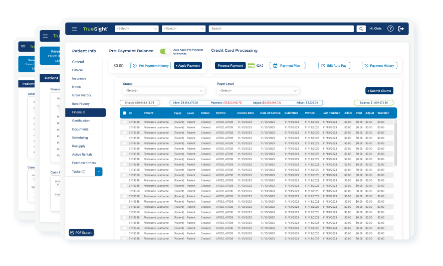 Screenshots of TrueSight software