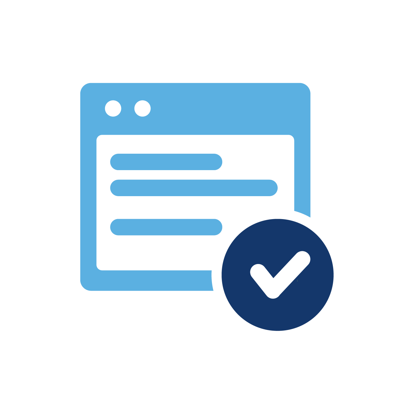 Icons web browser check mark outline