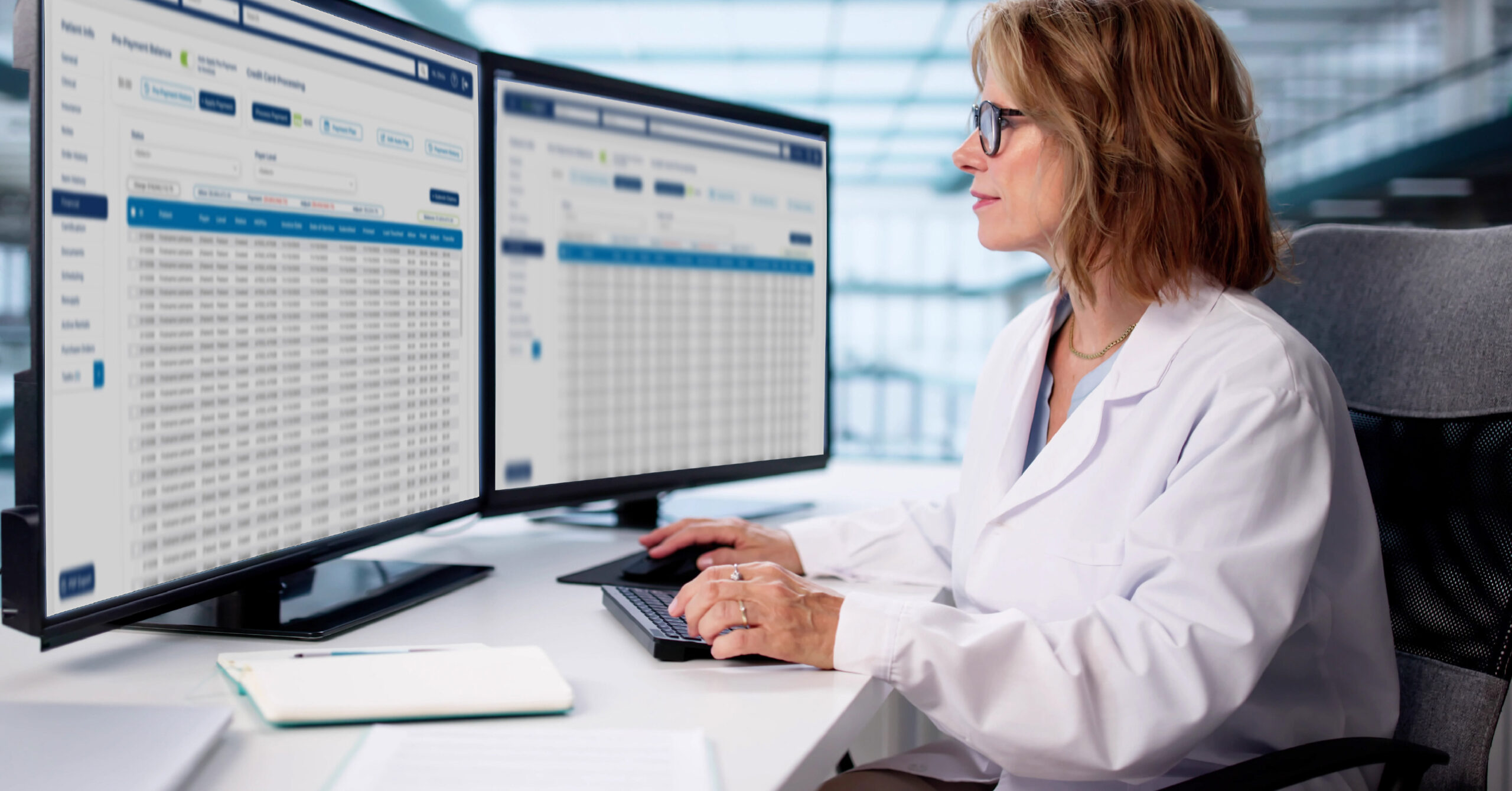 healthcare professional working on billing